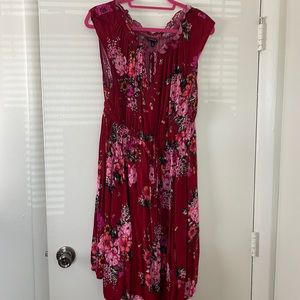 Red floral dress